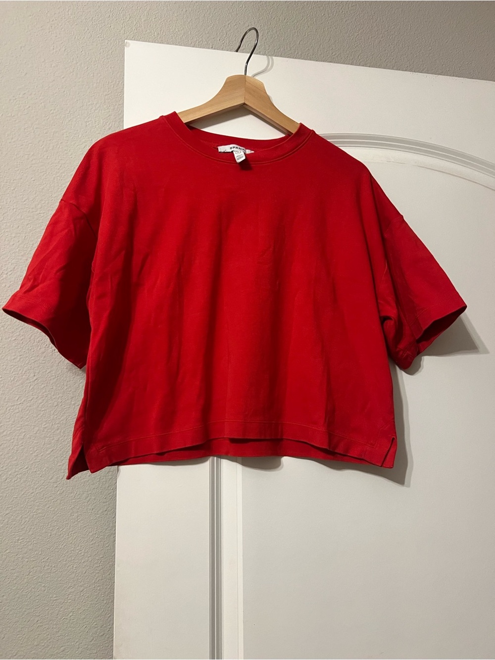 SPANX Red Cropped Boxy Tee